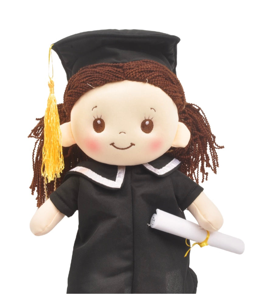 Graduation doll gift for girls with cap and gown