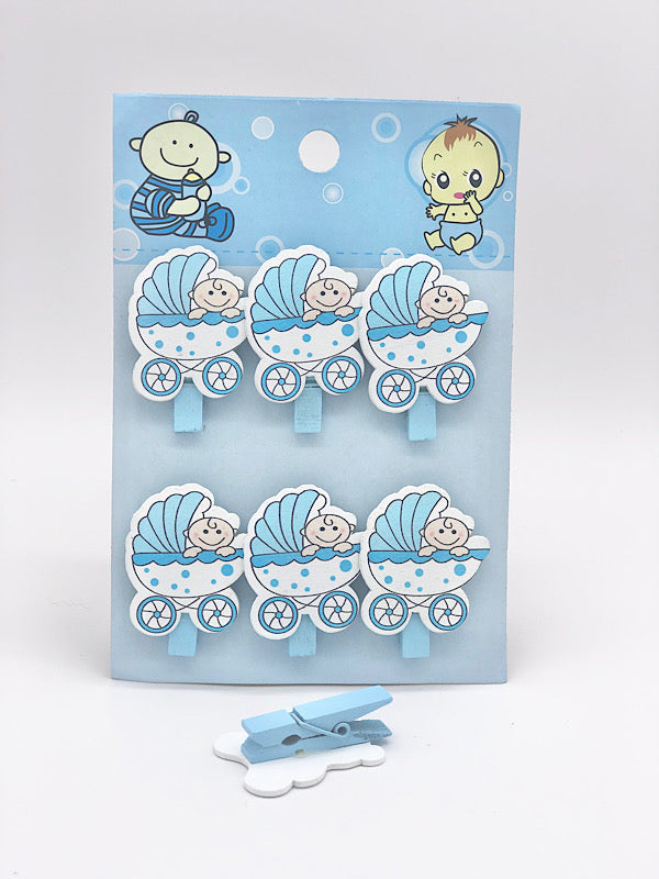 Baby Shower Decorations Carriage with Cloths pin (Pink/Blue)