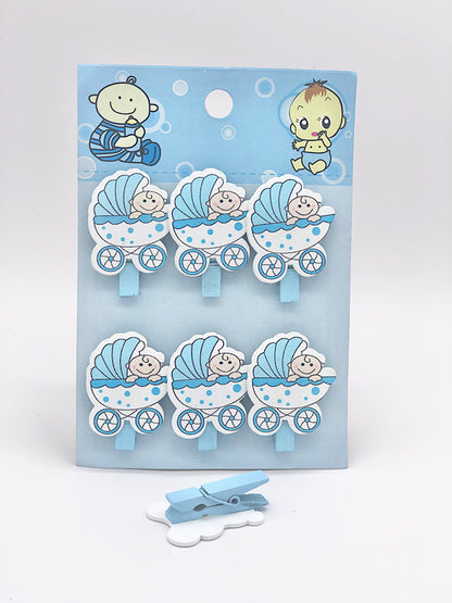 Baby Shower Decorations Carriage with Cloths pin (Pink/Blue)