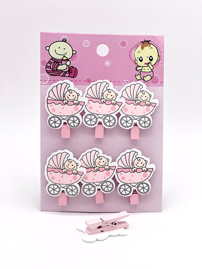 Baby Shower Decorations Carriage with Cloths pin (Pink/Blue)