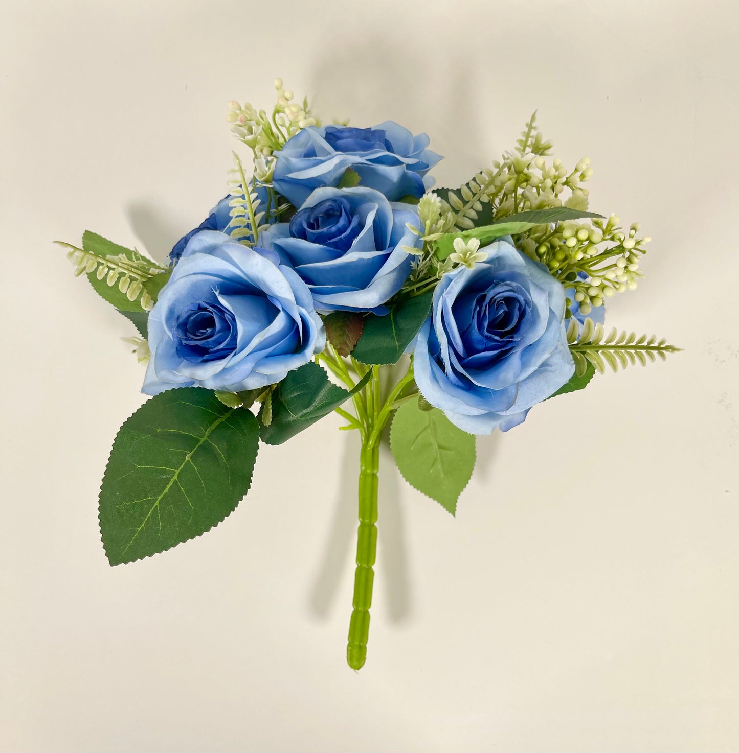 Rose Bush 7 head with filler Blue color front image 7CirclesUSA