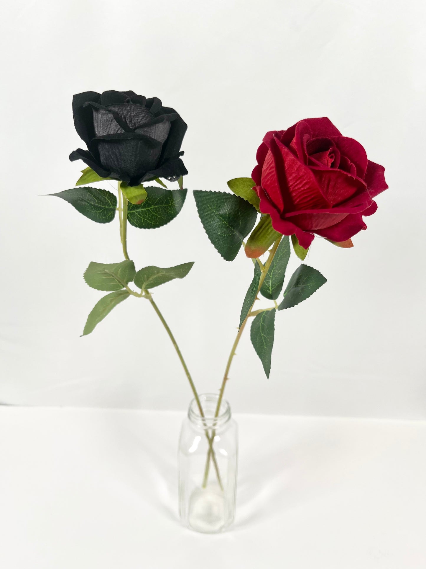 Single Stem Rose in Red and Black Colors  1 dozen
